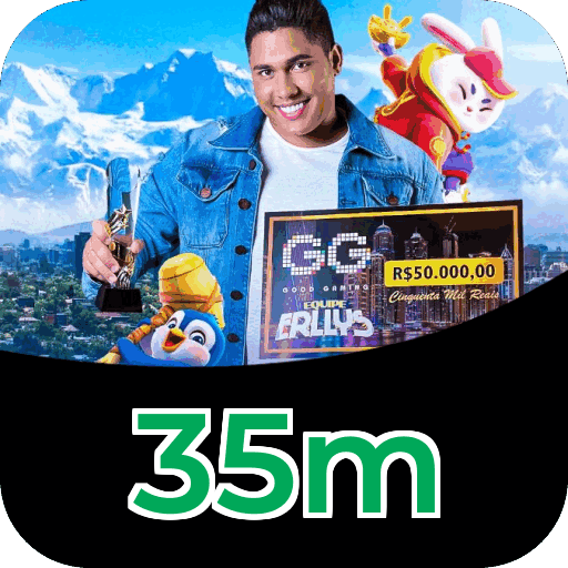 Interface do aplicativo 35m mostrando jogos disponíveis no iOS e Android